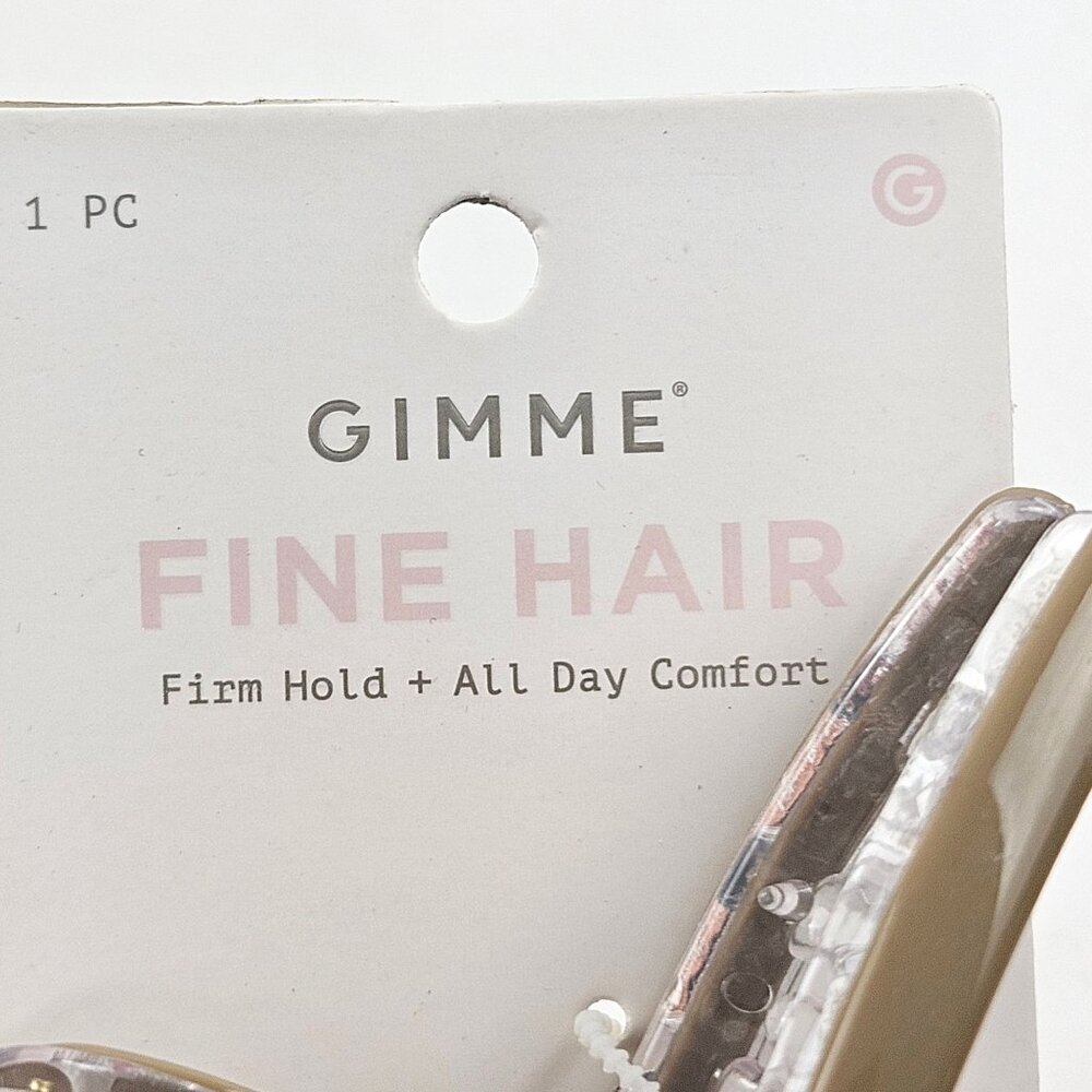Gimme Premium Claw Clip Set of 2 For Fine Hair Tan Clear Teeth Curved NIP - Picture 4 of 11
